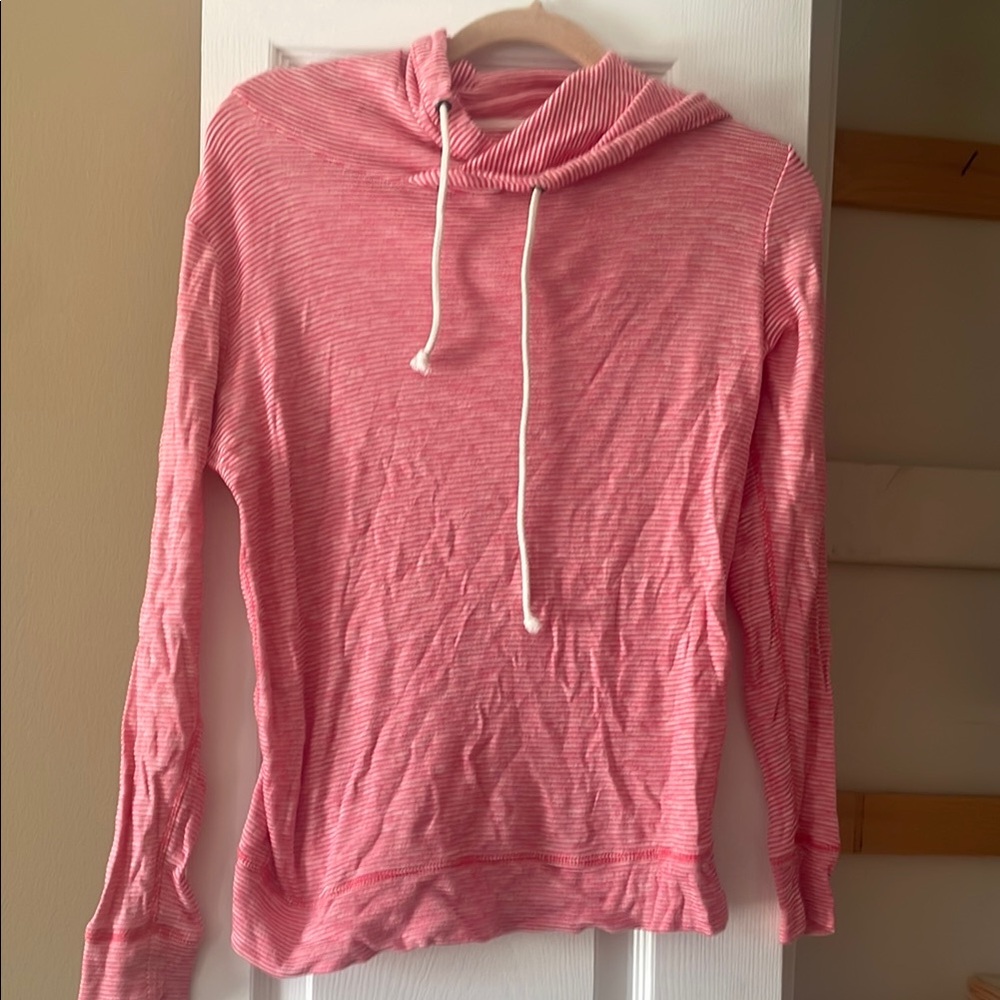 Red and White Striped Women's Hoodie